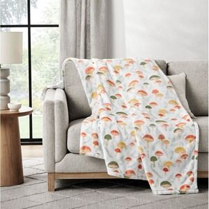 Member's Mark Lounge Throw Blanket Mushrooms  60" x 70" Soft Plush Sealed‎ NEW